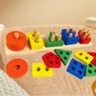 Montessori Wooden Sorting Stacking Toys Puzzle for Toddlers and Kids Preschool Fine Motor Skill Toy for 1 Years