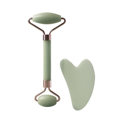 Resin Double Head Roller Massager Heart-Shaped Face and Eye Massage Scraping Combination Set Massage Roller