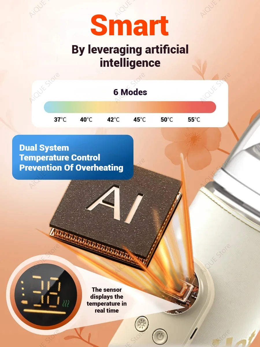 Aique 10000Mah USB Portable Milk Warmer for Baby Outdoor Constant Temperature Bottle Insulation Cover Hot Milk and Milk Heating