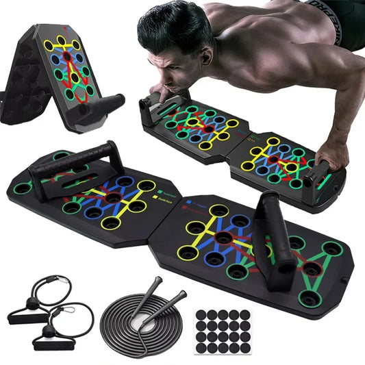 Portable Push up Board Multifunctional Push up Board Kit, Foldable Fitness Equipment Suitable for Chest, Abdominal, Arm/Back Tra